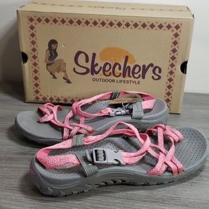 Skechers Women's Reggae-Happy Rainbow Sandal Coral